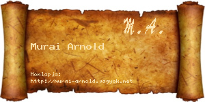 Murai Arnold névjegykártya